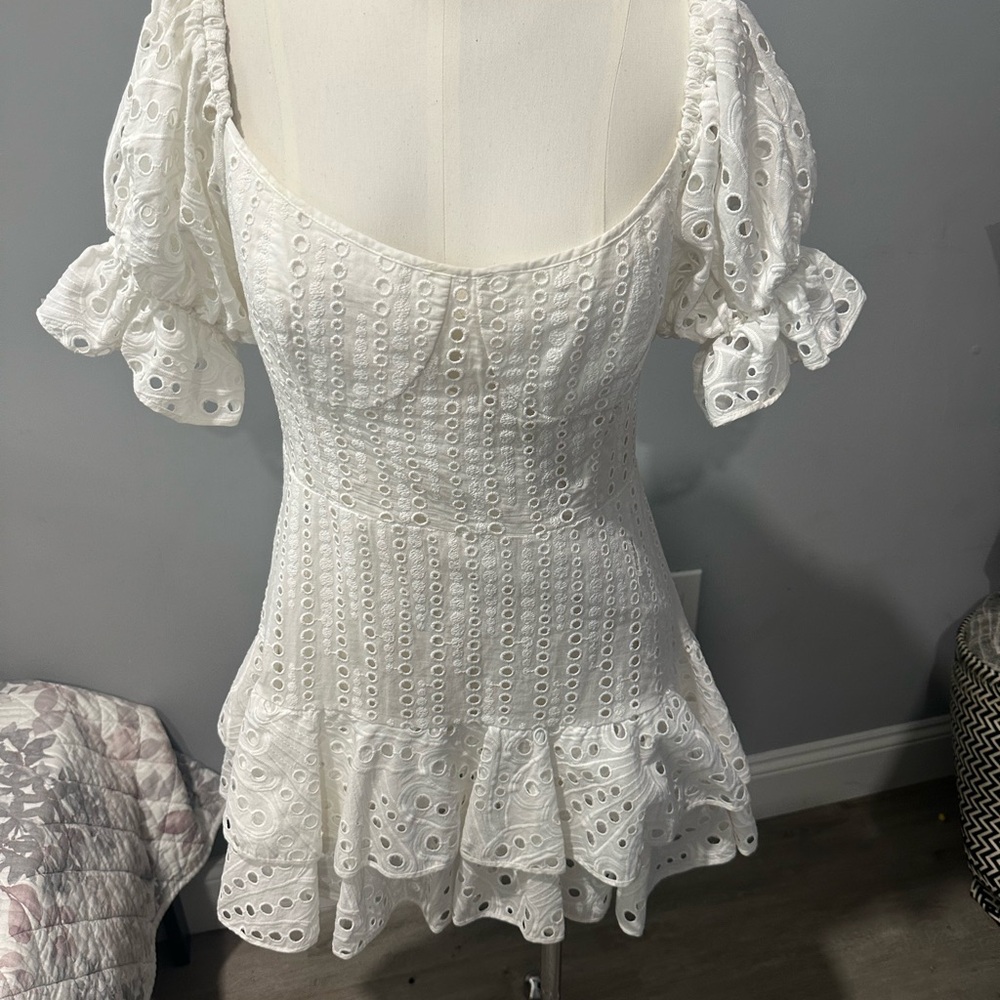 Charo Ruiz White Eyelet Top
